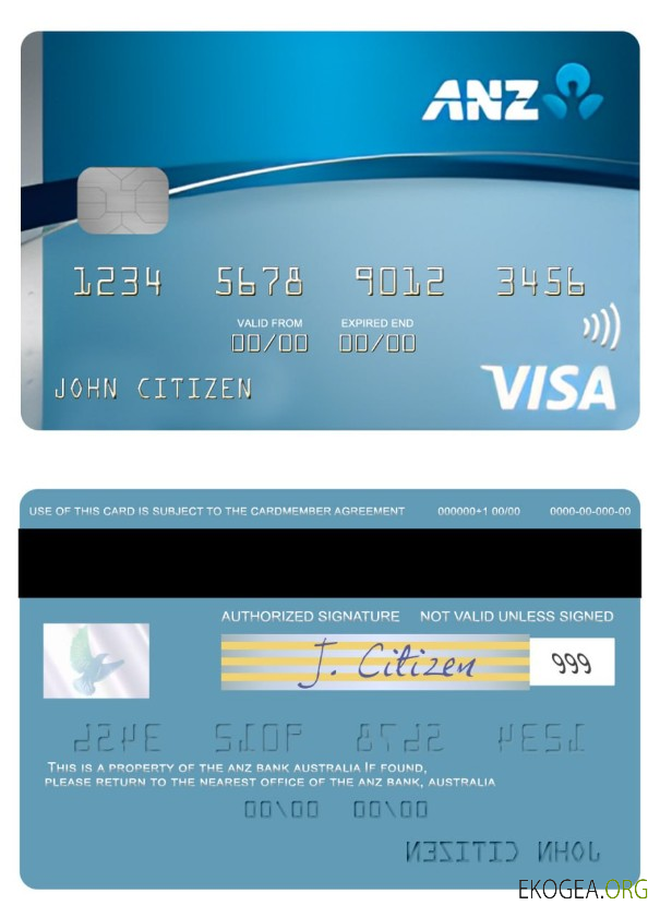 Carte Visa de crédit à faible taux Australie ANZ